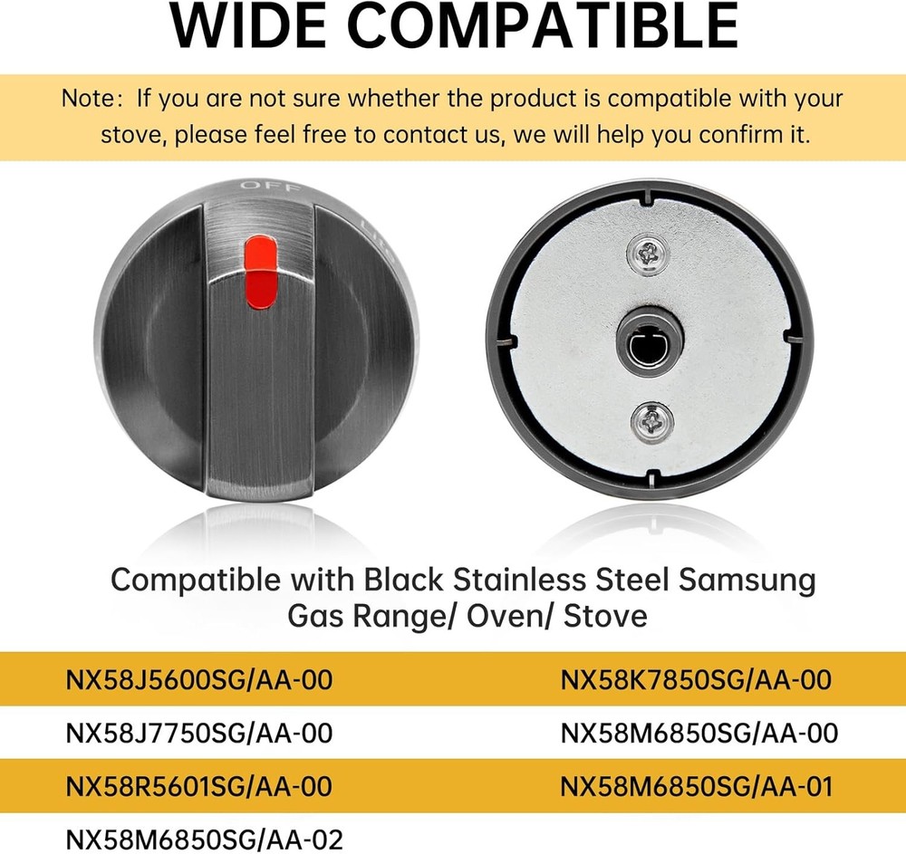 For Samsung Range Oven New Gas Burner Knobs Replacements Dial DG64-00473B