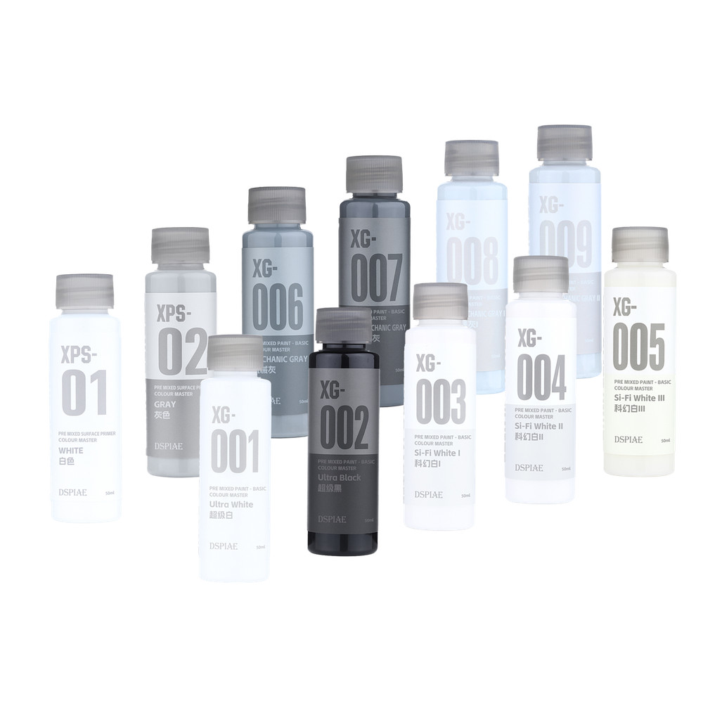 1PC DSPIAE XG Series Water-based Pre-mixed Paint 50ML - Basic Color Master