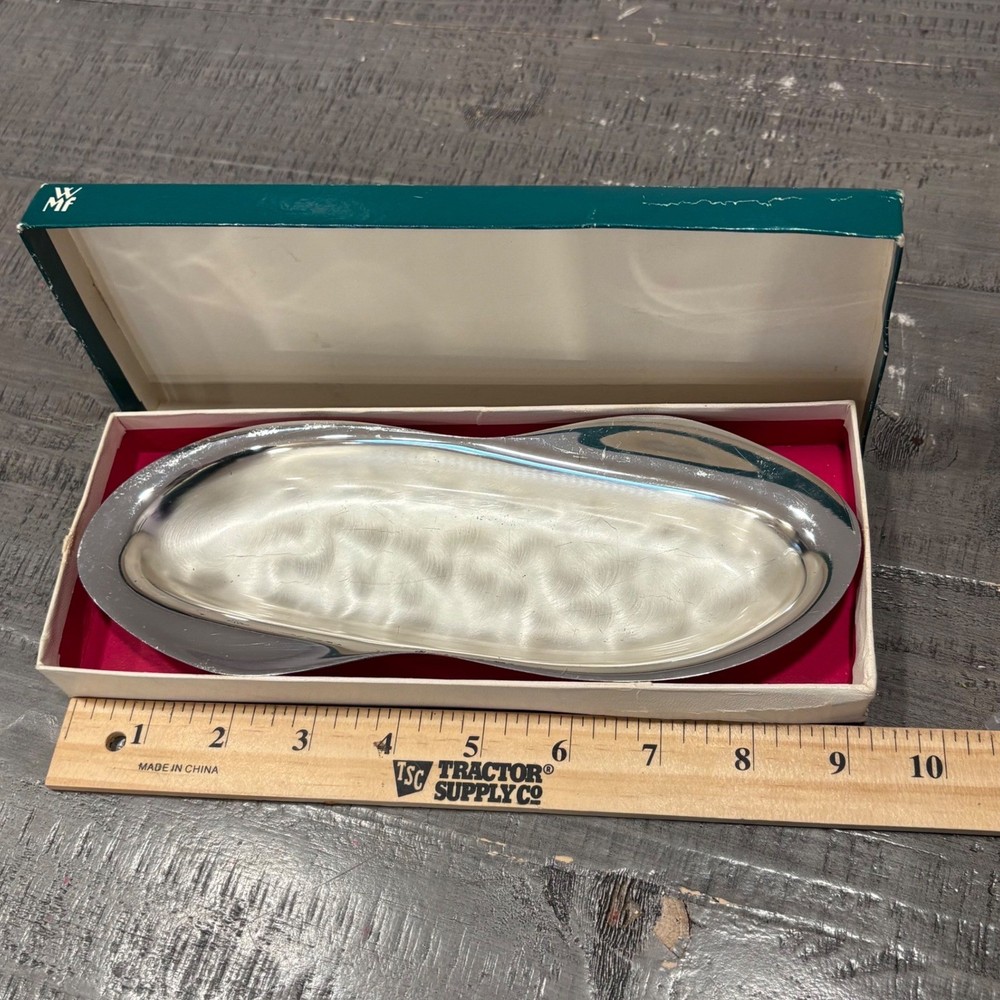 Vintage 1973 WMF Ikora Modernist Silverplate Serving Dish w Box MCM Decor German