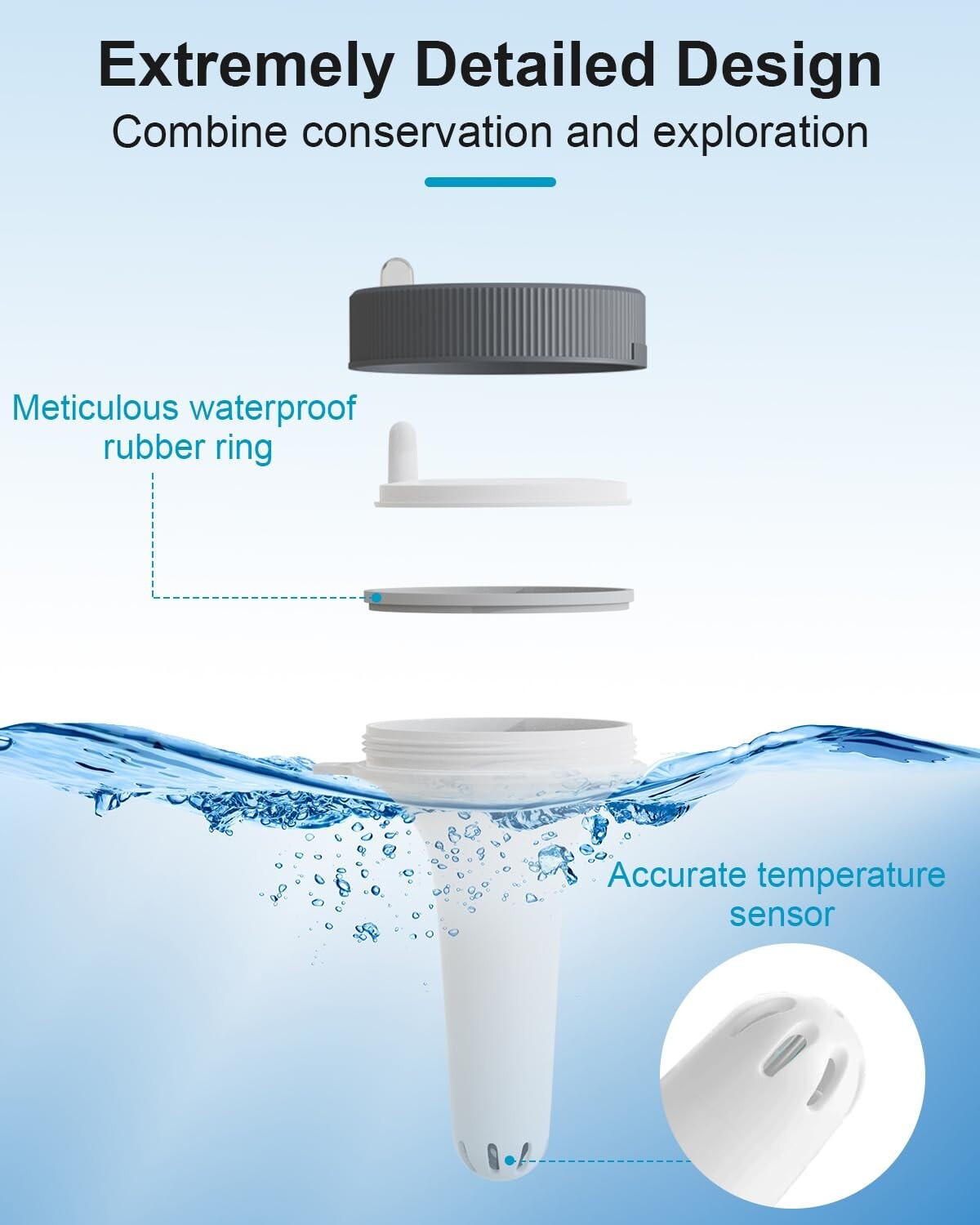 Wireless Pool Thermometer Set Outdoor Temperature LCD Digital Indoor Monitor