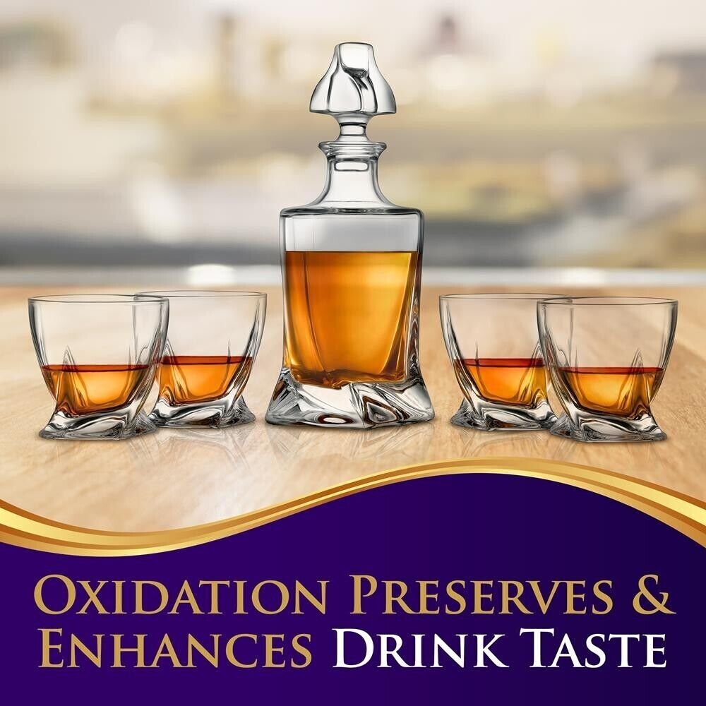 Nutrichef Home Bar Whiskey Decanter -Whiskey Glass Decanter Aerator Set, Elegant