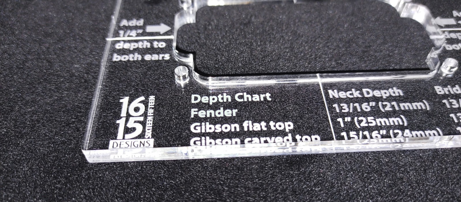 Acrylic Humbucker Pickup Routing Template for Body or Pickguard - 1615 Designs