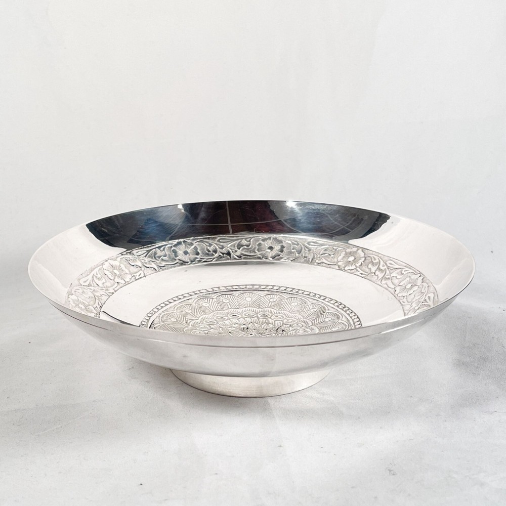 Silver Plated Peacock Design Bowl in Presentation Box