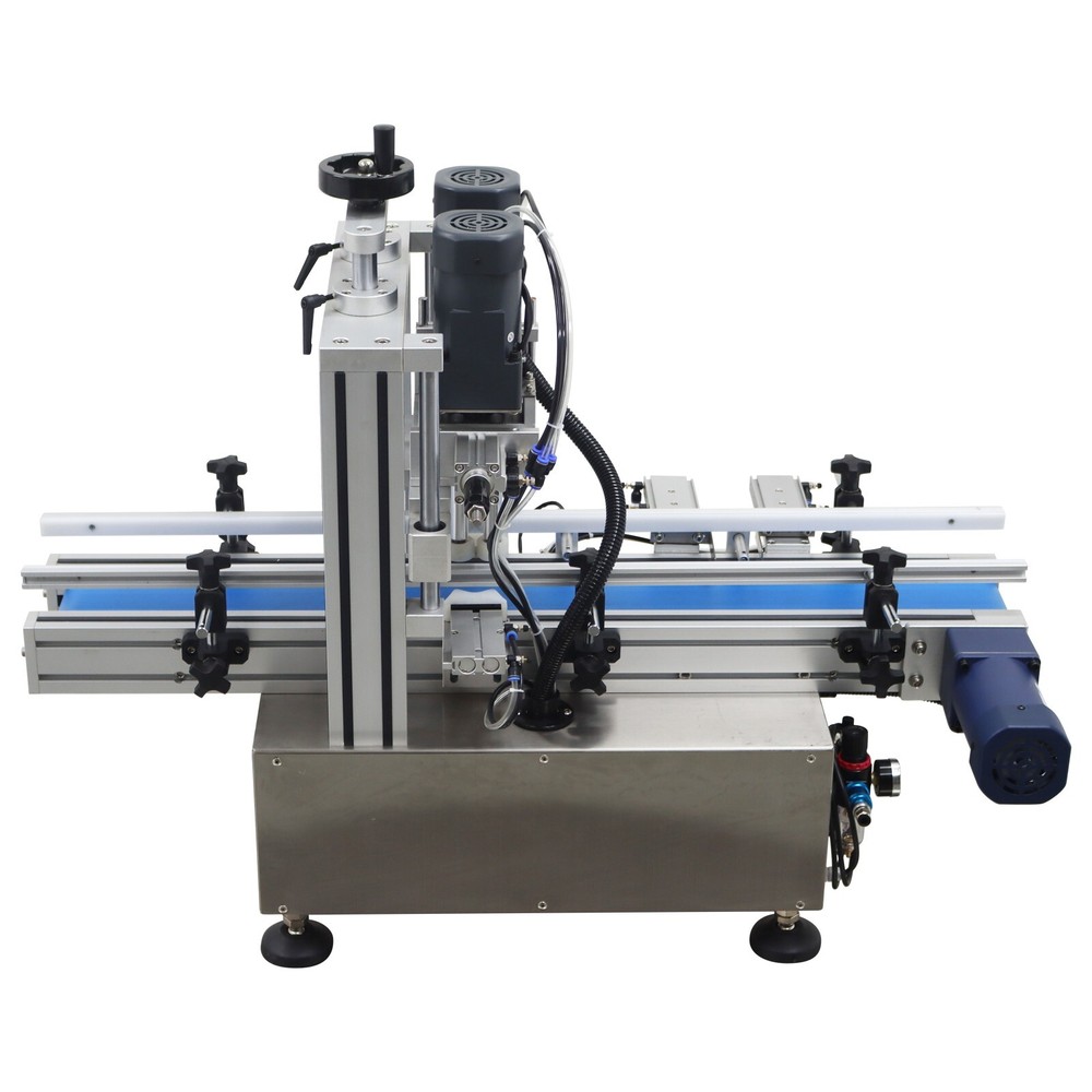 110V Automatic Desktop Conveyor Capping Machine with Touch Panel 20~60bot/min