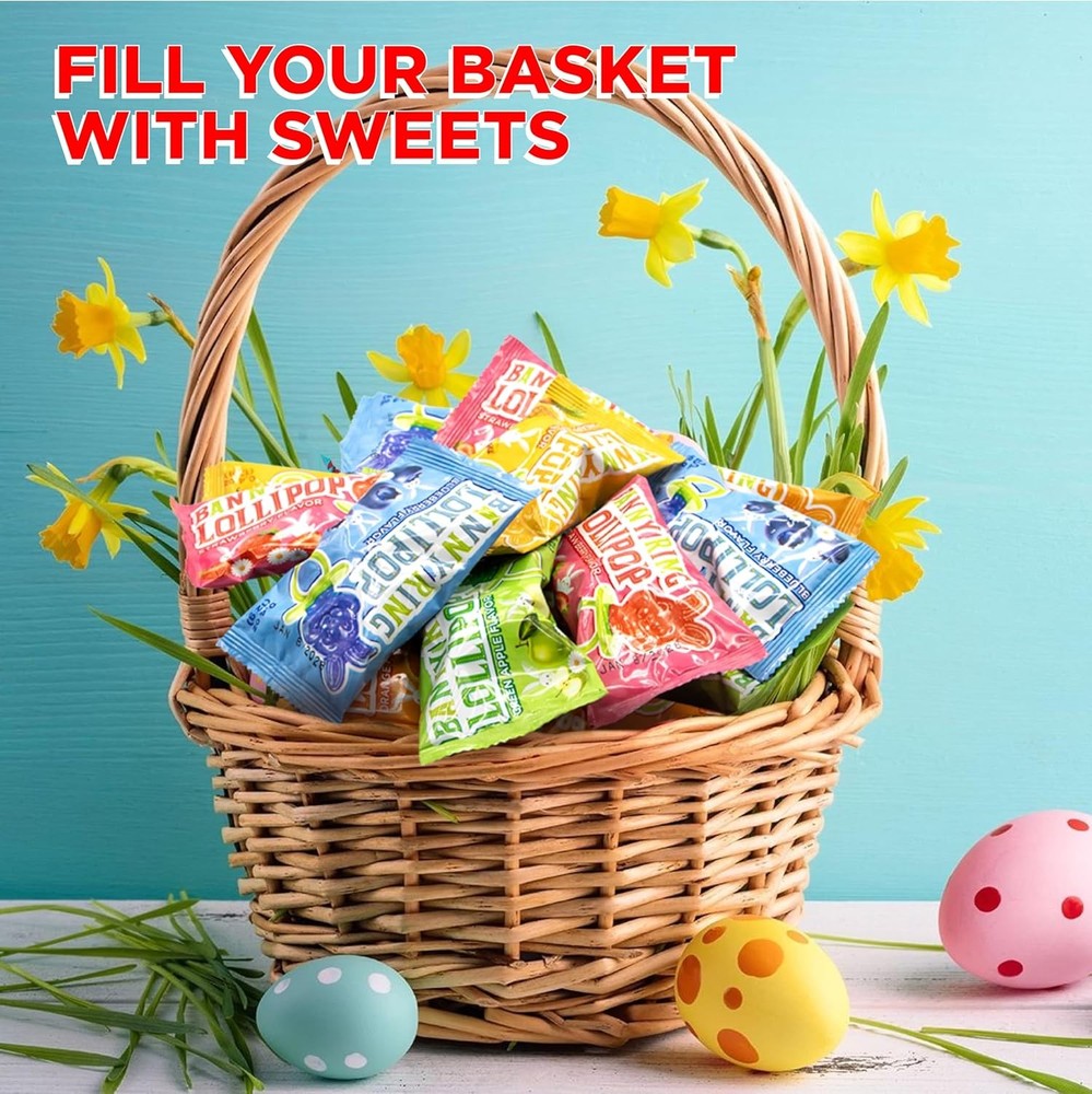 Bunny Ring Lollipops - 15 Count Individually Wrapped - Assorted Fruit Flavors