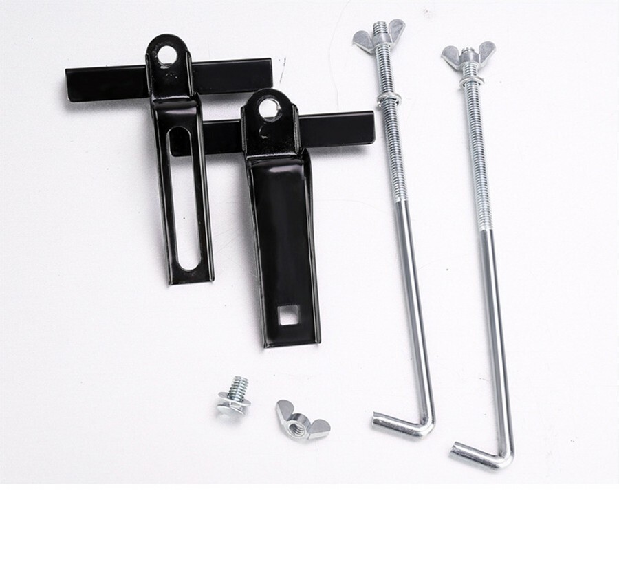 Black Car Battery Tray Holder Storage & Adjustable Hold Down Clamp Bracket Kit