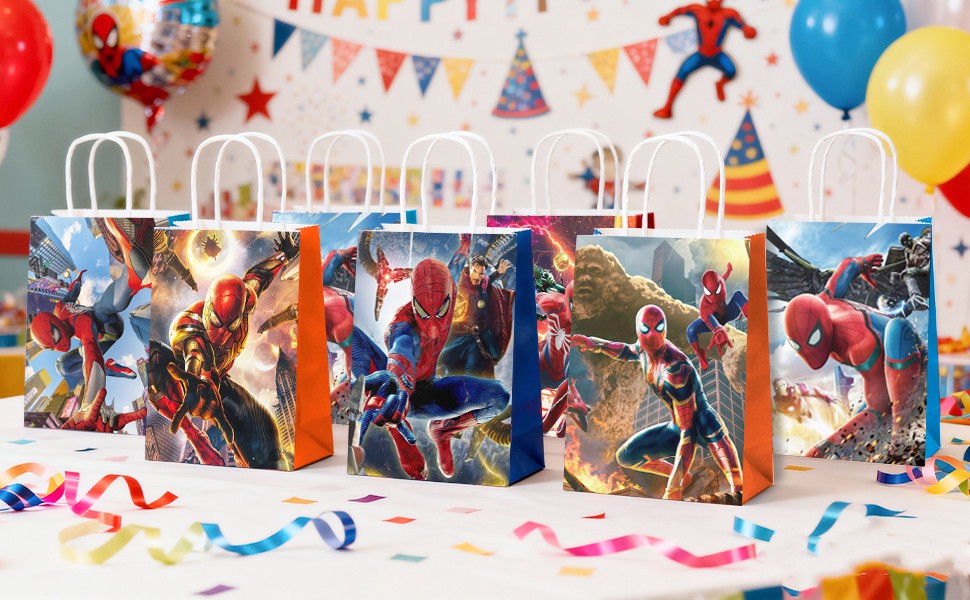 18 Pcs Spiderman Party Favors Gift Bag Avengers Goodie Bags Loot Bags Food Bags