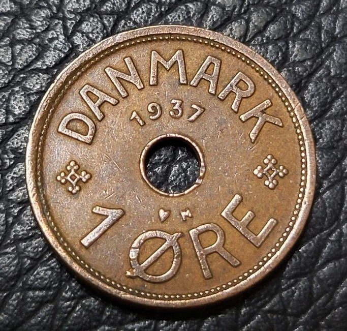 1937 Denmark 1 Øre Coin