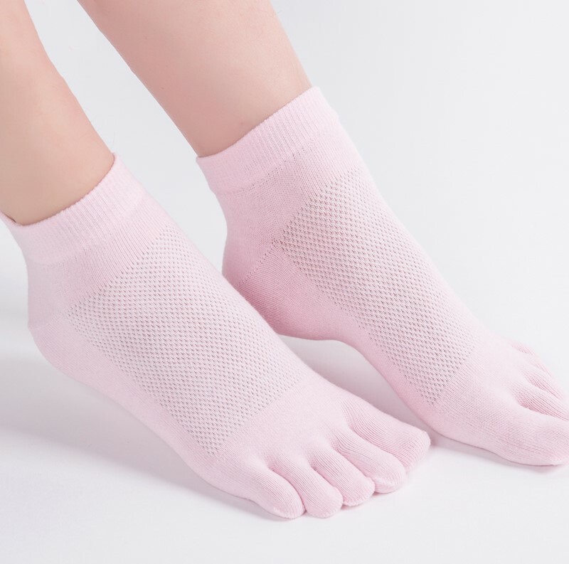 5-6 Pack 100% Cotton Women Low Cut Ankle Five Finger Toe Socks Sport Breathe 5-9