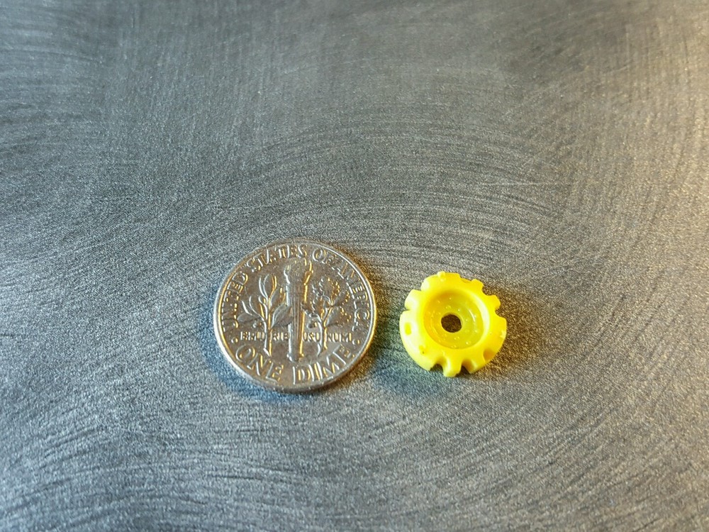 1/64 Farm custom scratch tractor yellow inner wheel weights