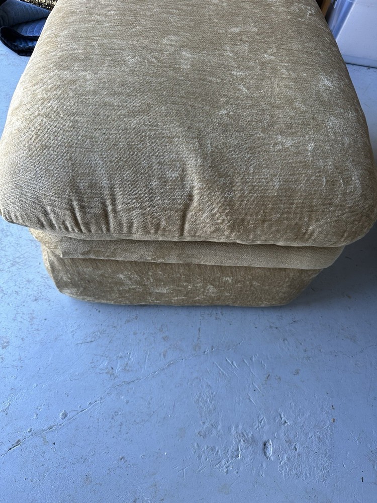 Chenille Beige Ottoman Foot Rest