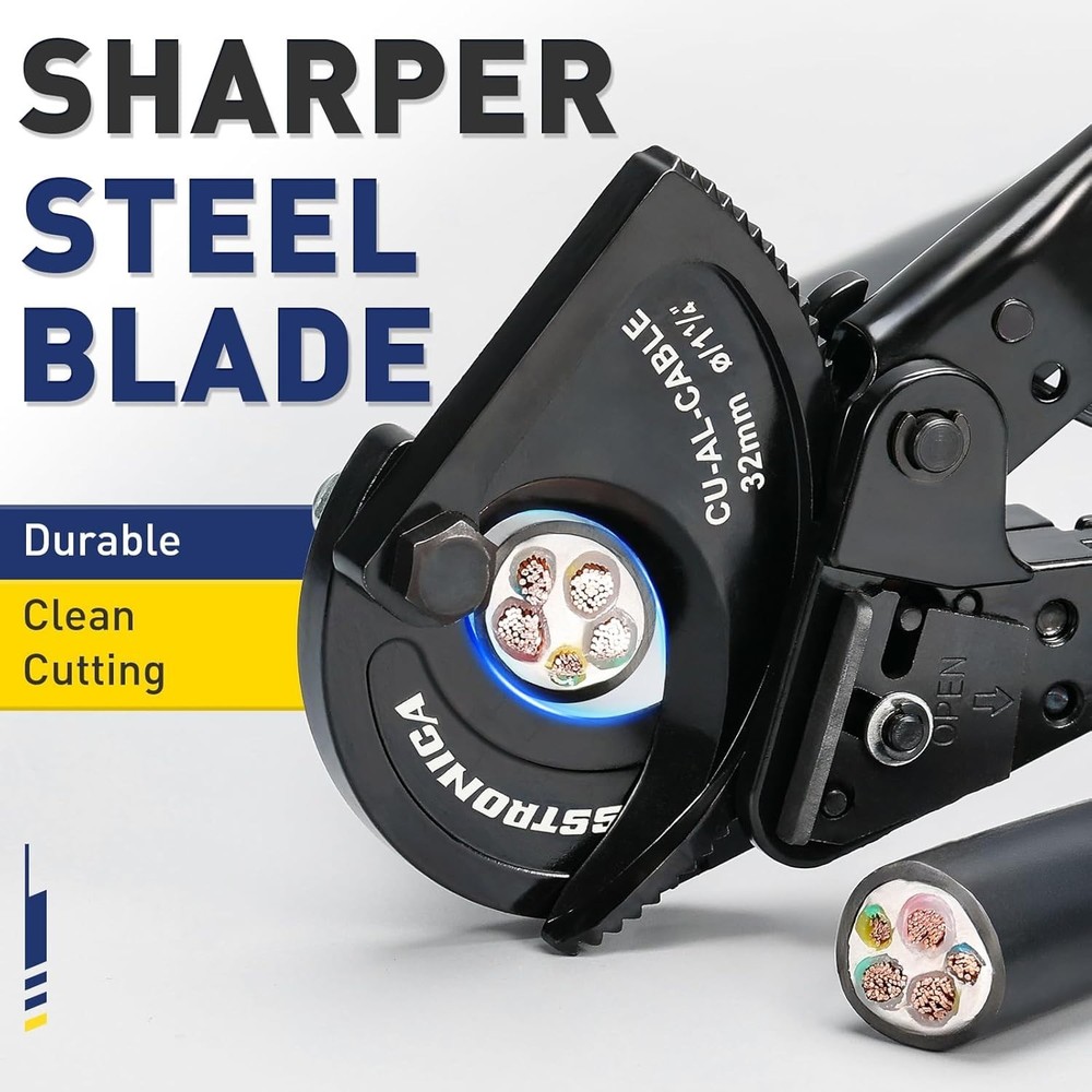 Professional Grade Ratchet Cable Cutters for Efficient Electrical Work, 240mm²