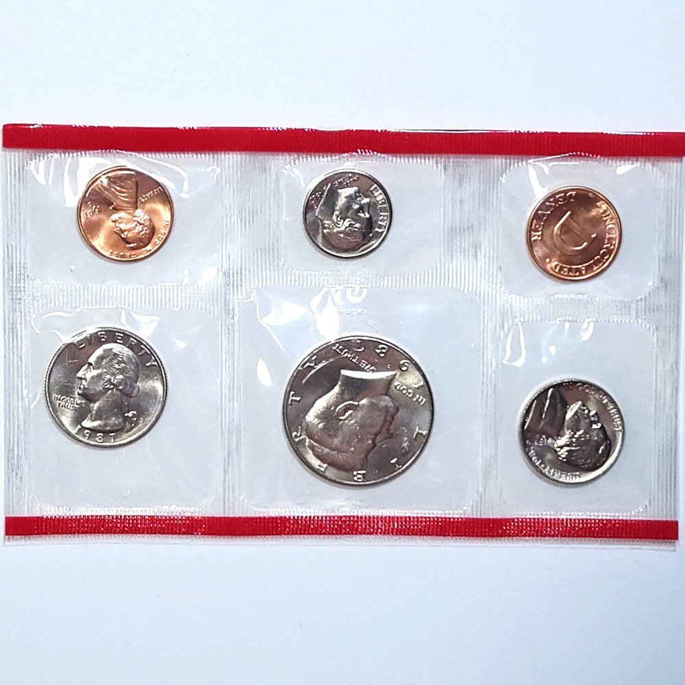 1987 D US Mint Set - 5 BU✨️ Coins/Mint Cello - Includes Mint Token