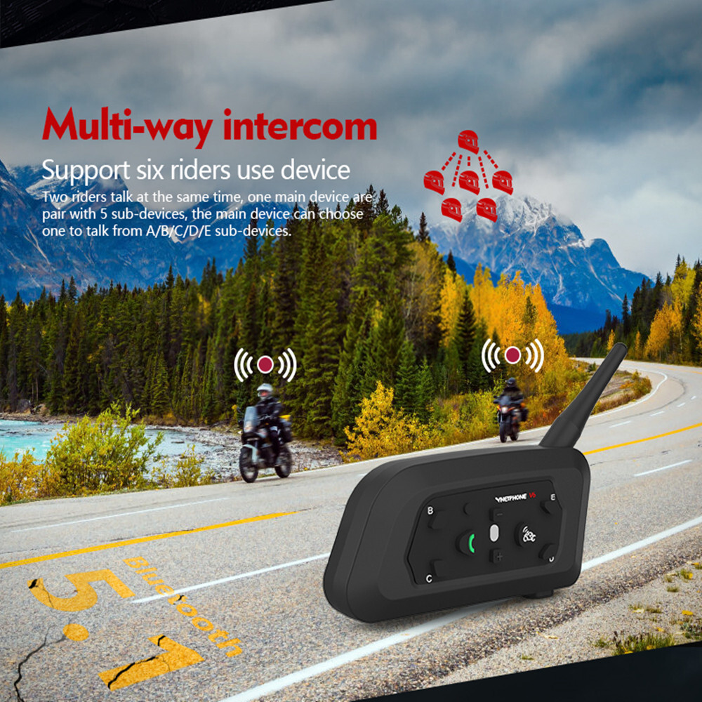 Bluetooth Motorcycle Helmet Intercom Wireless Headset Interphone Walkie Talkie
