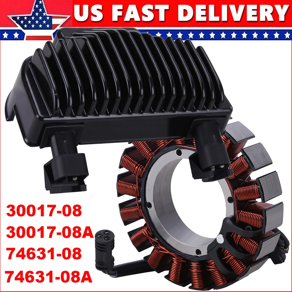 For Harley Dyna 2008-2016 3-PHASE Stator Coil & Voltage Regulator Rectifier US