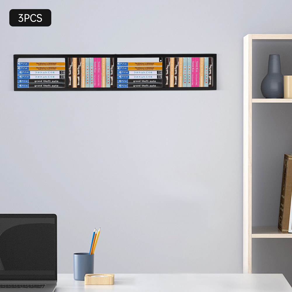 3*Stand Organizer CD Wall Mount Rack DVD Holder Media Storage Disk Case Display