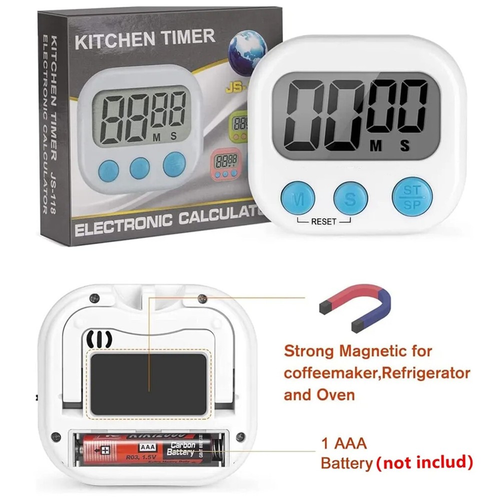 Mini LCD display timer loud alarm suitable for kitchen cooking and classroom USA