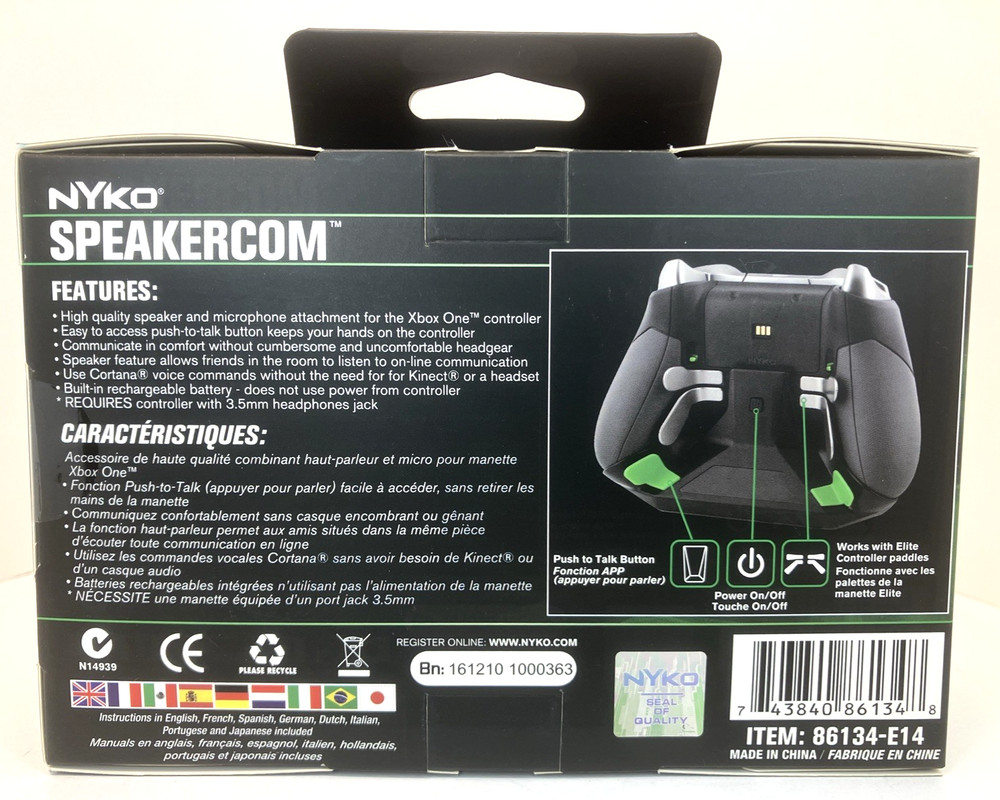 NYKO Speakercom Xbox One Speaker Microphone Chat Attachment For Controller New