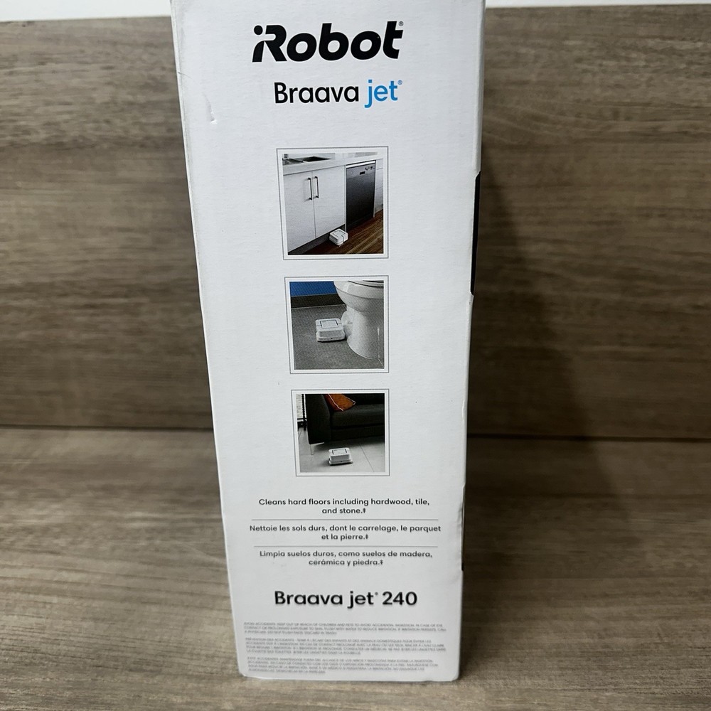 iRobot Braava jet 240 White Automatic Bluetooth Compact Smart Mopping Robot NEW