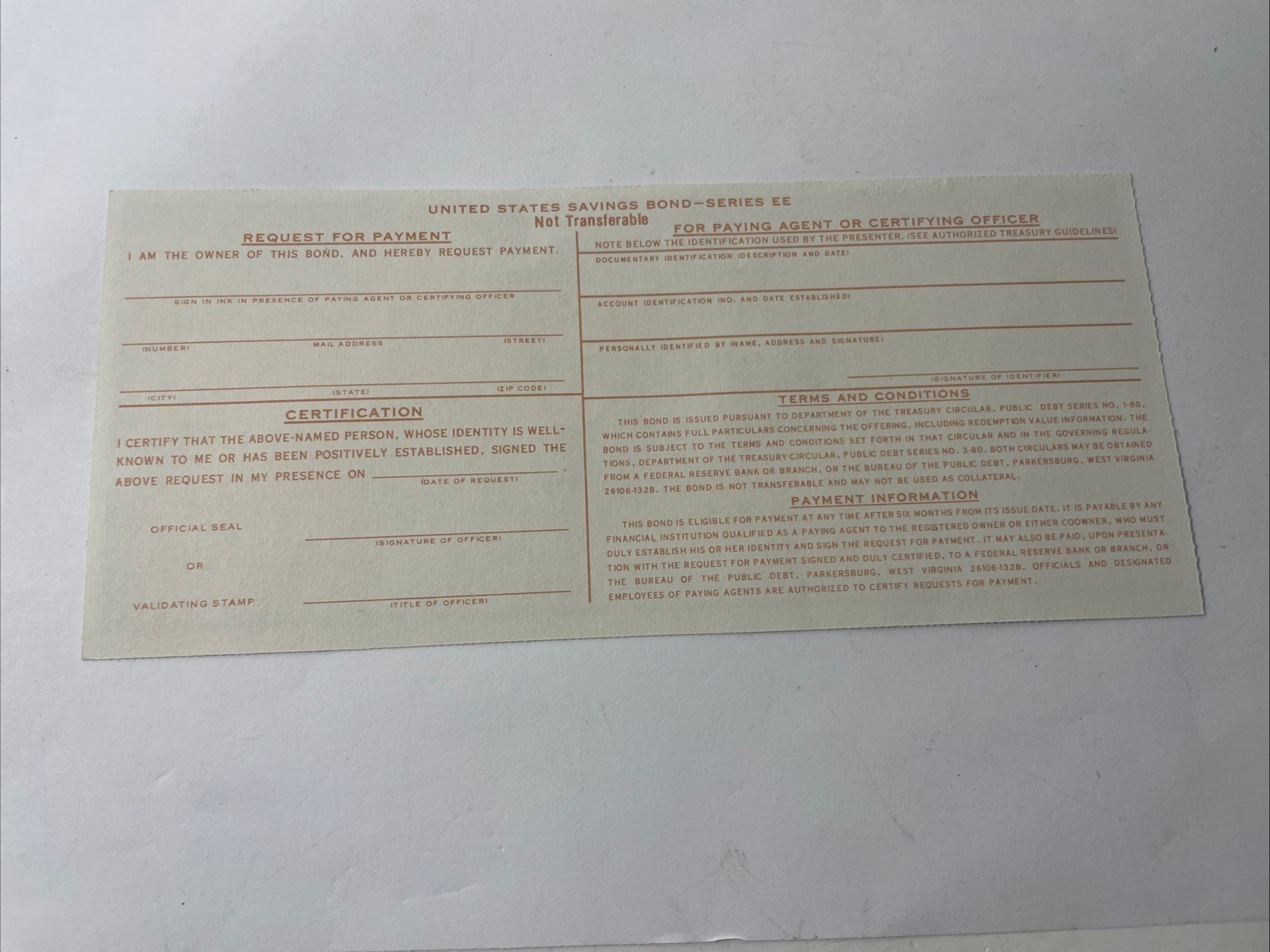 $500 UNITED STATES Savings Bond Series EE 1988 Hamilton Uncirculated Uncashed