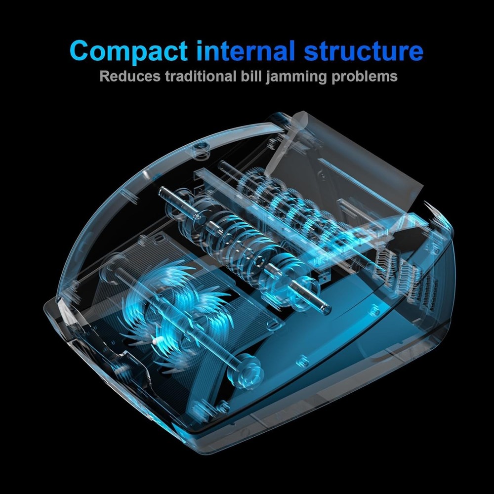 Compact Money Counter Machine with 200 Note Capacity & Fast Counting Features