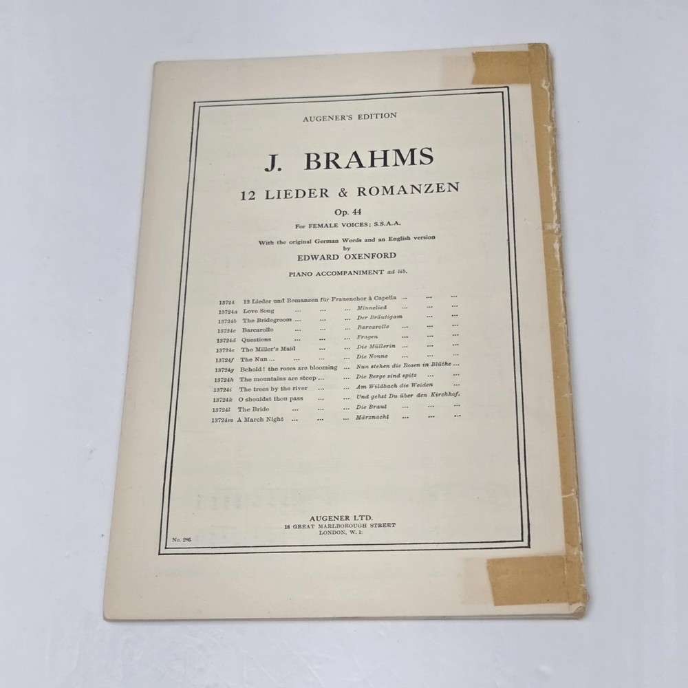 F. Schubert Vocal Works Music Sheet Book