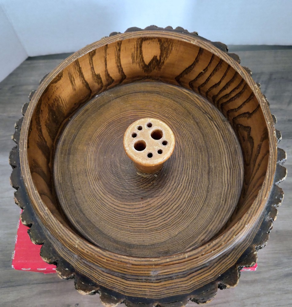 Wood Tree Bark Wooden Nutcracker Bowl Set With Nutcracker & 3 Picks