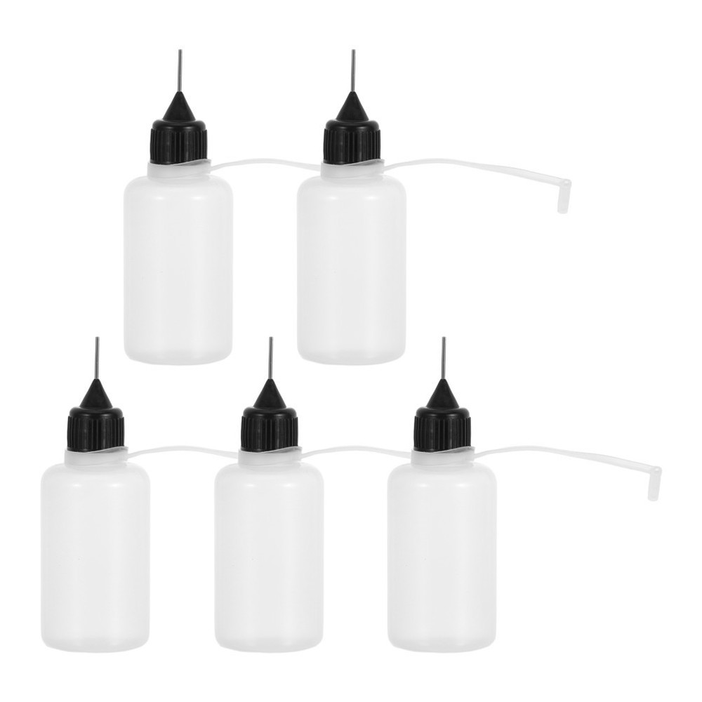 5 Pcs Dispensing and Bottling Needle Tip Glue Bottle Empty Applicator