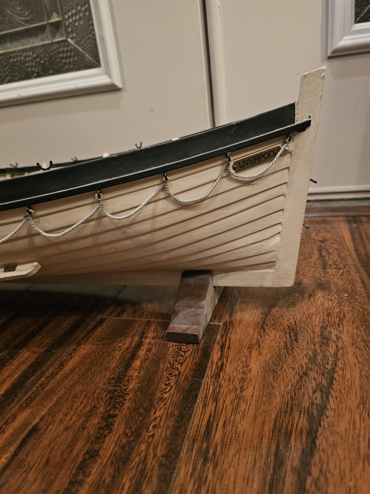 Vintage Liverpool #14 Wood Model Of Titanic Lifeboat, 31" W/Oars, Mast &...