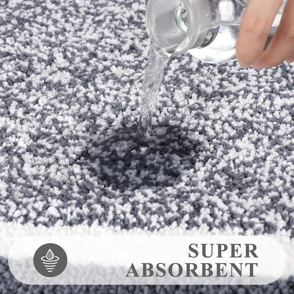 Bathroom Mat Set, 3-Piece Set, Microfiber Plush Bathroom Set