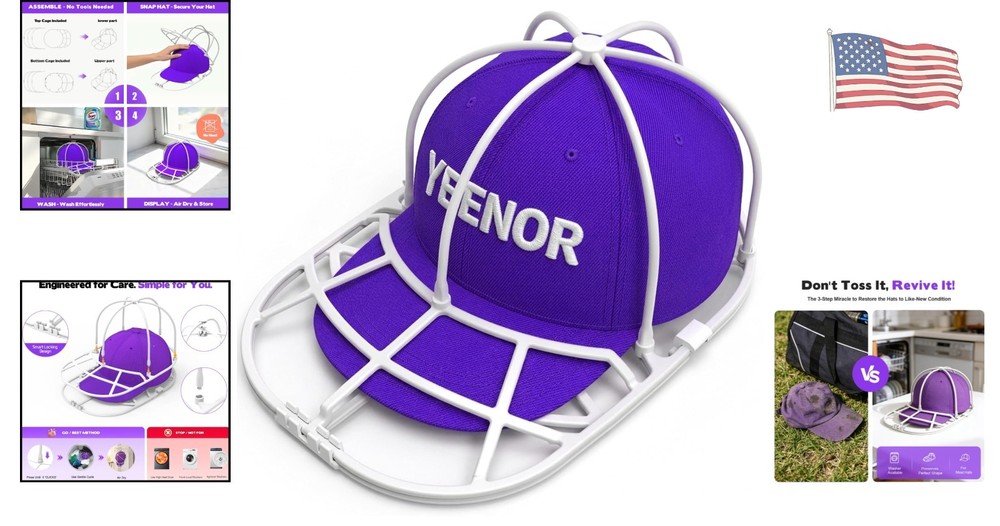 Space-Saving Hat Washer Cage - Ultimate Cleaner & Protector for Cap Care, 1 Pack