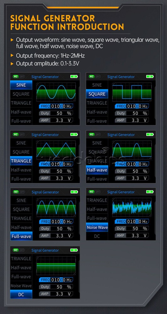 FNIRSI 2C23T Handheld Digital Oscilloscope Multimeter+Function Signal Generator
