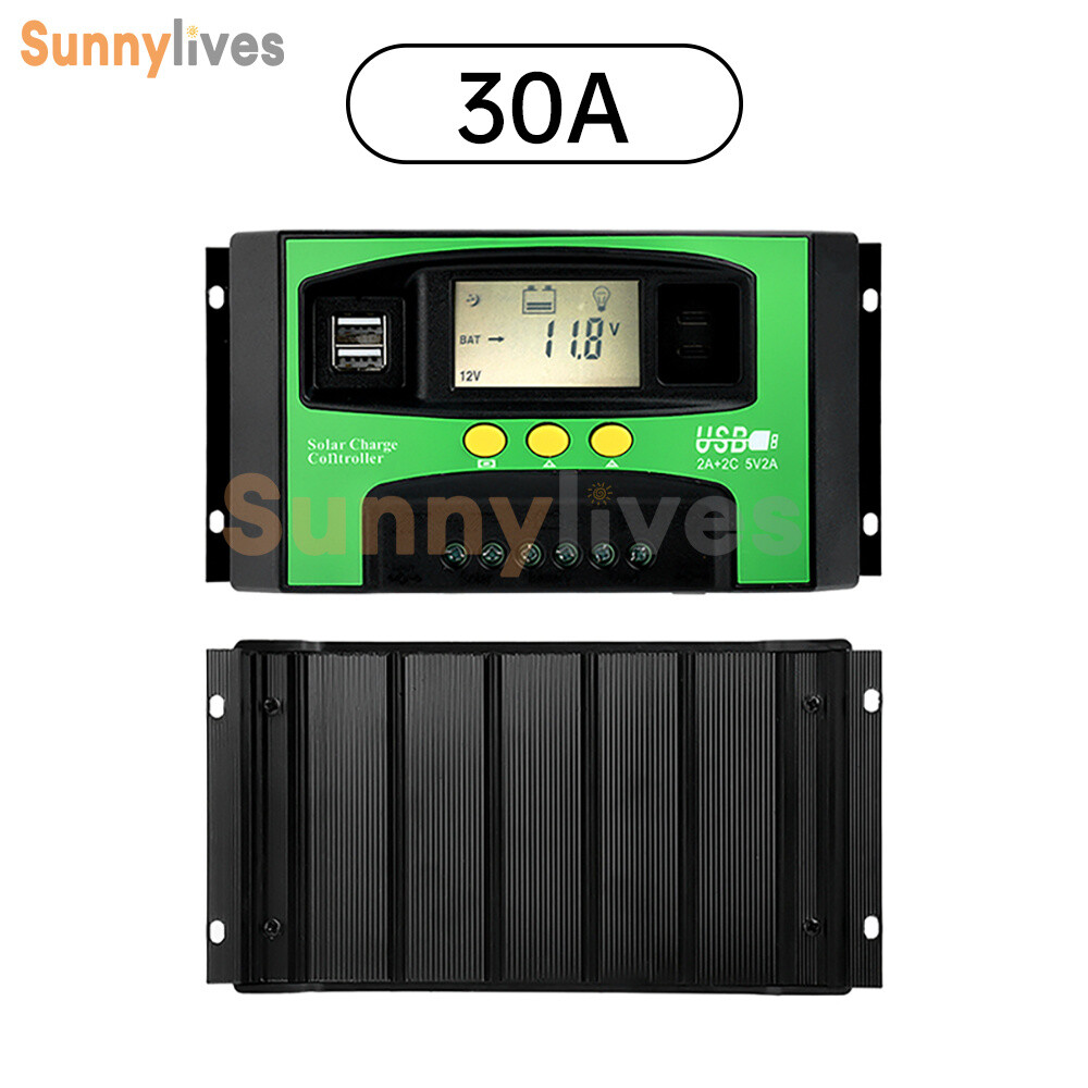 12V24V Solar Charger Controller 30A 40A 100A PV LCD Controller Timing USB/Type-C