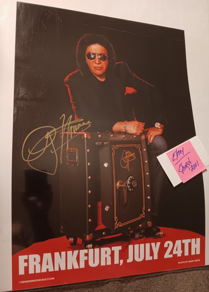 KISS Gene Simmons SIGNED 'Vault' Event Poster Frankfurt GERMANY Rare