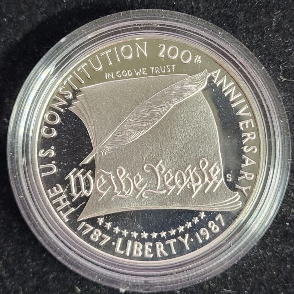 1987-S Constitution Proof Silver Dollar US Mint Commemorative $1 Capsule Only