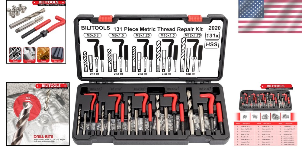 Comprehensive Metric Thread Repair Kit - Durable 304 Stainless Components