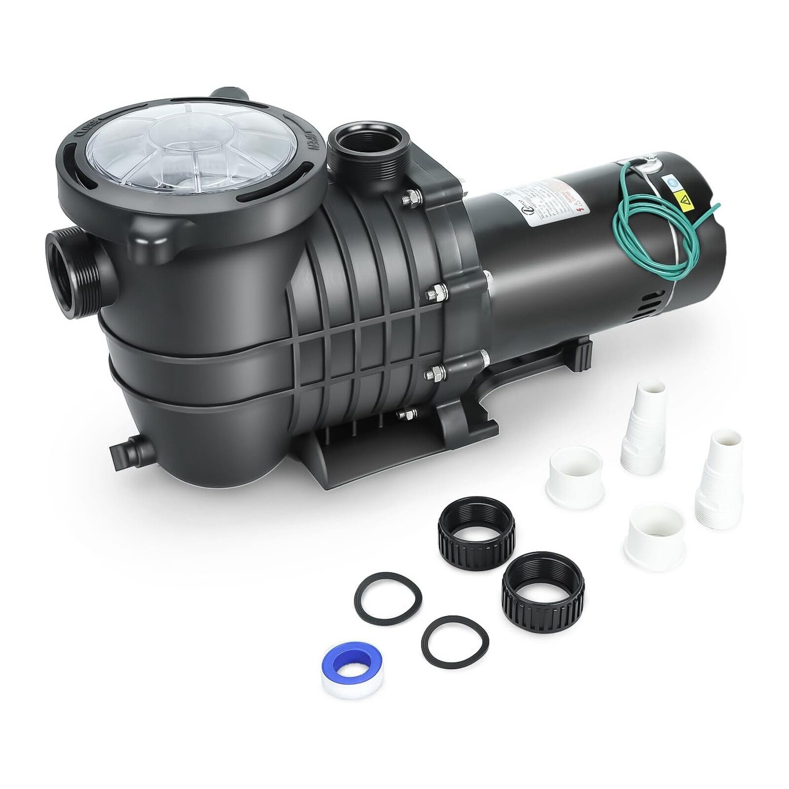 2.0 HP In/Above Ground Swimming Pool Pump 110V/220V Dual Voltage Single Speed