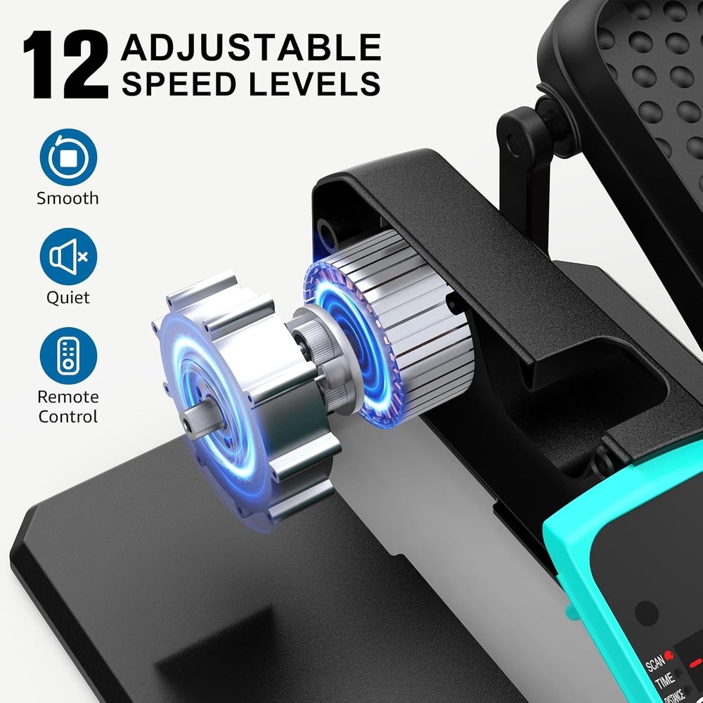 Under Desk Elliptical 12 Speed 5 Modes Mini Motorized Leg Exerciser