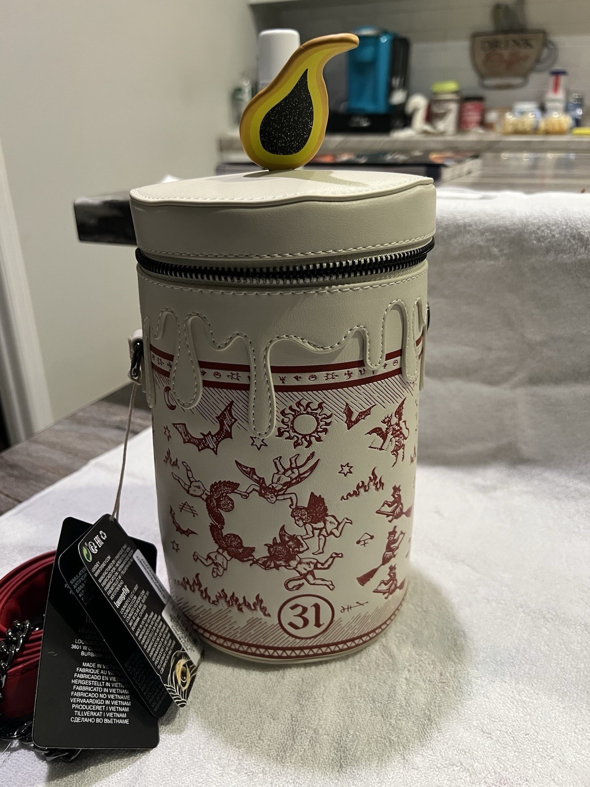 Hocus Pocus Black Flame Glow Candle Crossbody Bag