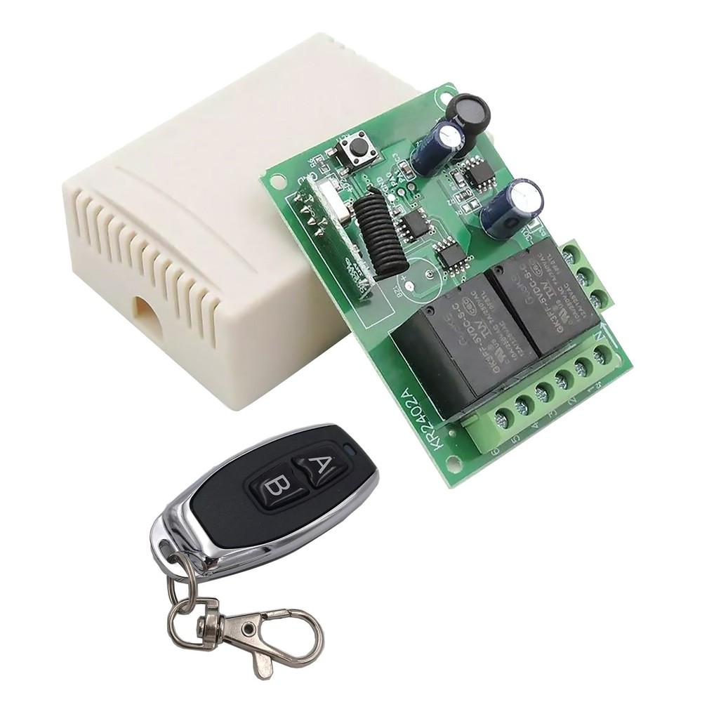 Wireless Remote Control DC 6V 12V 24V 2CH RF Relay Transmitter 433MHz Universal