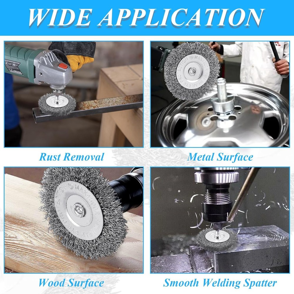 Supkiir 8 Pack 3inch Wire Wheel Brush for Drill, Drill with...
