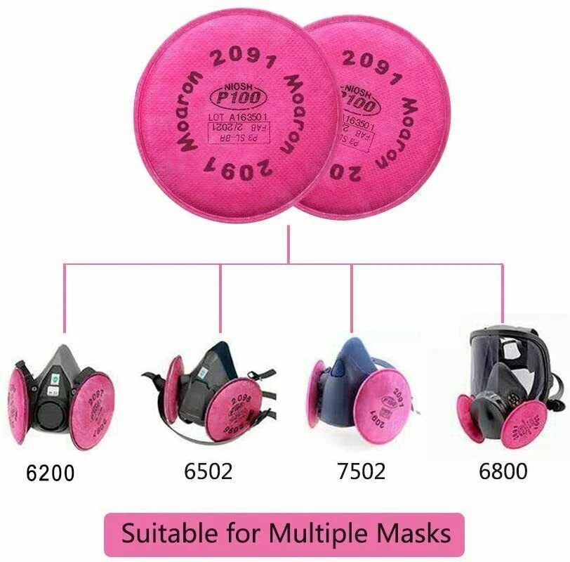 20PCS 2091 P100 Replacement Particulate Filter Respirator for6000 6200 6800 7000