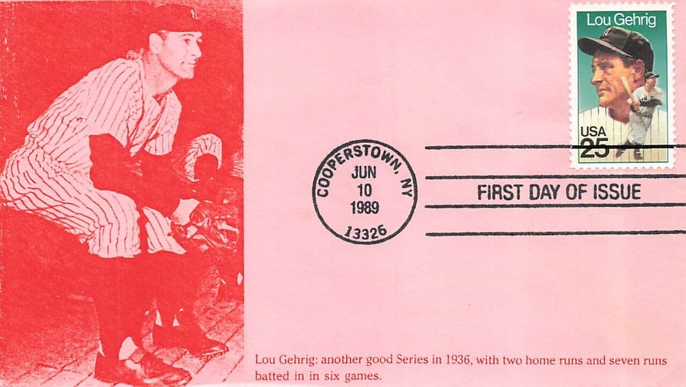 2417 25c LOU GEHRIG - Unknown #3 handmade envelope