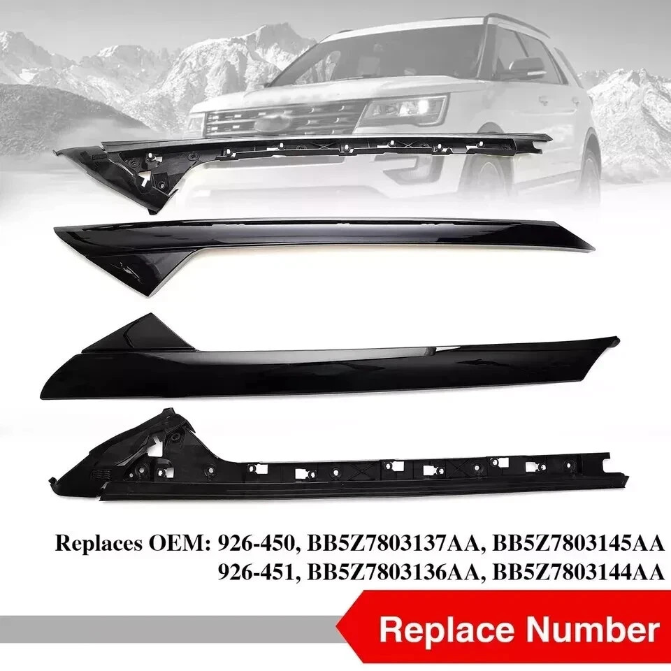 Windshield A-Pillar Molding Trim Compatible with 2011-2019 Ford Explorer Repl...