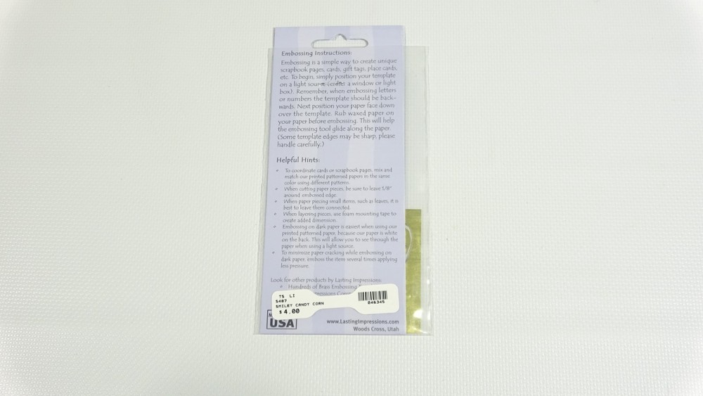 Smiley Candy Corn Lasting Impressions Embossing Template S487 - 2003