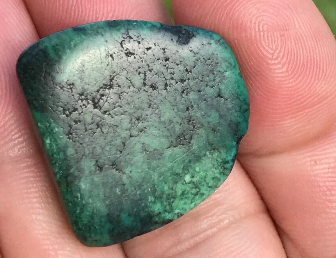 ANTIQUE RARE VERY OLD TIBETAN TURQUOISE BEAD - BEAUTIFUL WORN PATINA