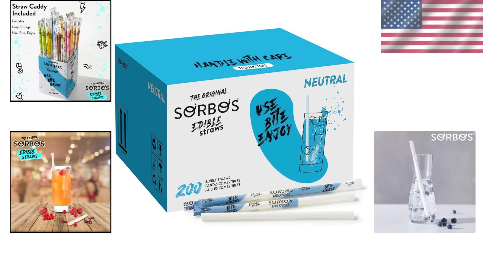 Edible Biodegradable Straws - Neutral Flavor, Pack of 200 | Eco-Friendly Choice