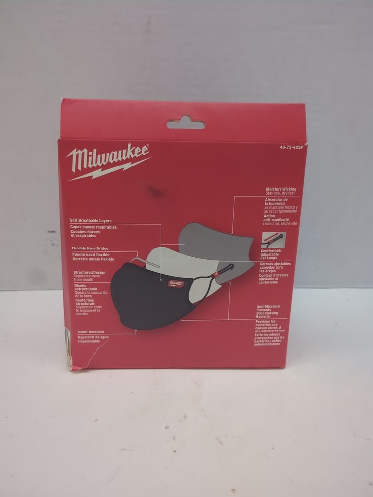 Milwaukee 48-73-4236 10pk 3-layer Performance Face Mask S/M 10Pack