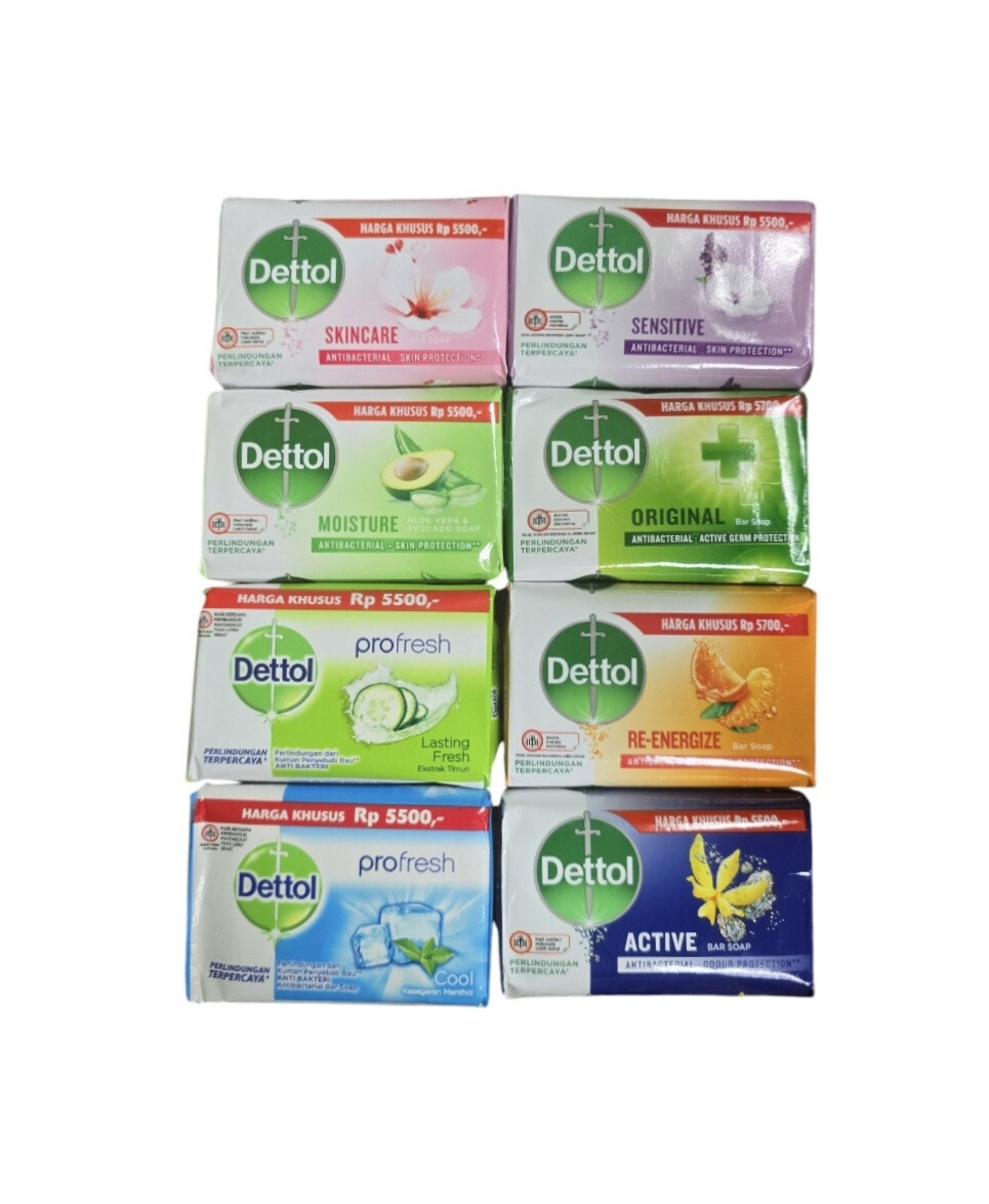 12Pk Dettol Hand and Body Bar Soap, 110 Gr / 3.88 Oz MIXED