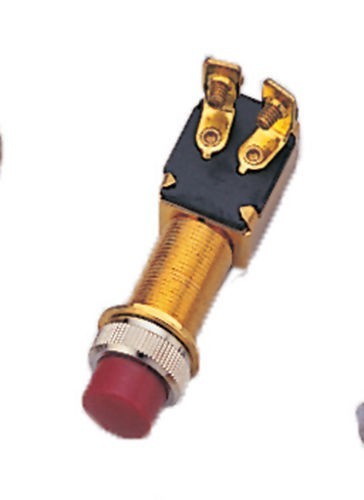 MARINE PUSH BUTTON SWITCH WITH CHROME PLATED BRASS NUT WITH COVER